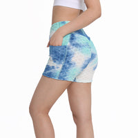 Haute Edition Women's Butt Lifting Tie Dye High Waist Bike Shorts with Phone Pcoket DAILYHAUTE