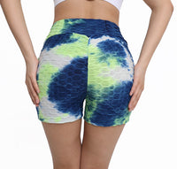 Haute Edition Women's Butt Lifting Tie Dye High Waist Bike Shorts with Phone Pcoket DAILYHAUTE