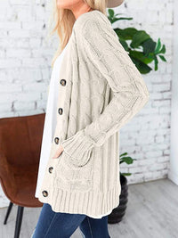 Haute Edition Women's Cable Knit Button Up Sweater Cardigan DAILYHAUTE