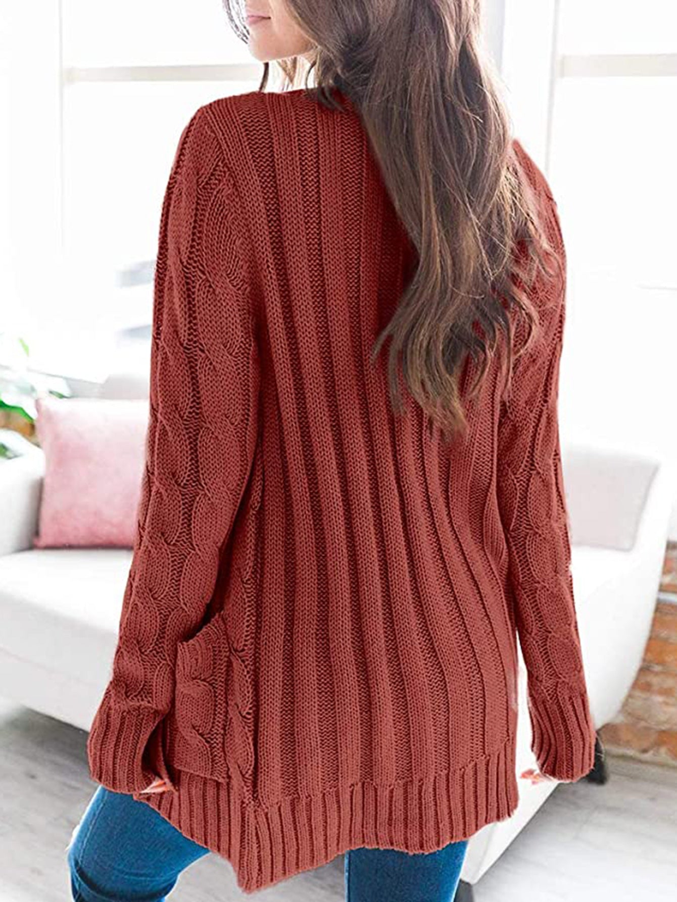 Haute Edition Women's Cable Knit Button Up Sweater Cardigan DAILYHAUTE