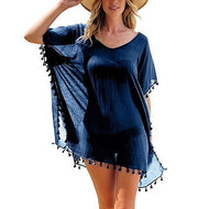 Haute Edition Women's Chiffon Beach Swim Cover Up with Tassels DAILYHAUTE