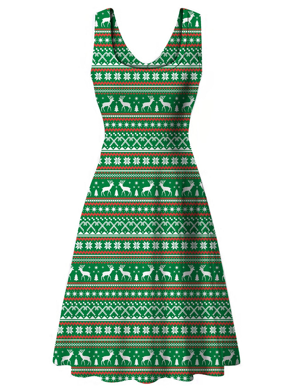 Haute Edition Women's Christmas Holiday Print Flared Skater Dress DAILYHAUTE