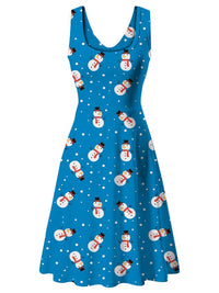 Haute Edition Women's Christmas Holiday Print Flared Skater Dress DAILYHAUTE