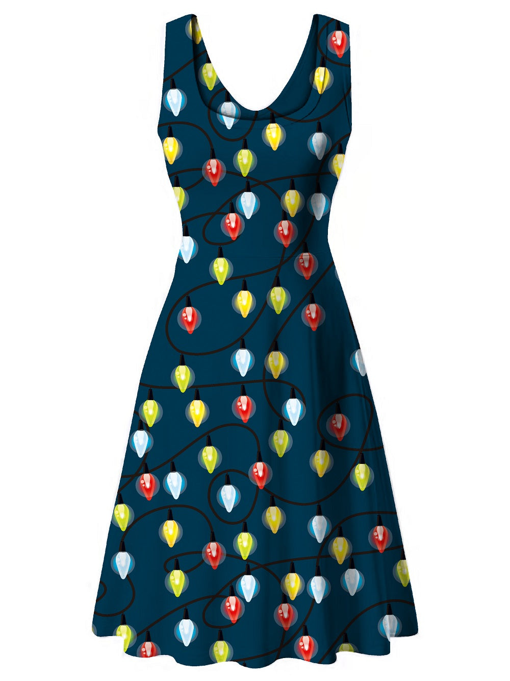 Haute Edition Women's Christmas Holiday Print Flared Skater Dress DAILYHAUTE