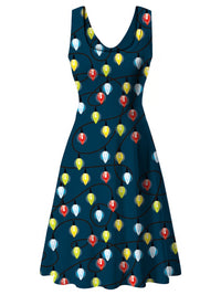 Haute Edition Women's Christmas Holiday Print Flared Skater Dress DAILYHAUTE