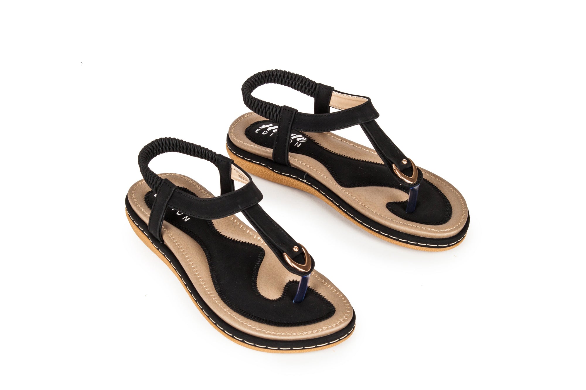Haute Edition Women's Classic Bohemian Comfort Sandals - Black - 8