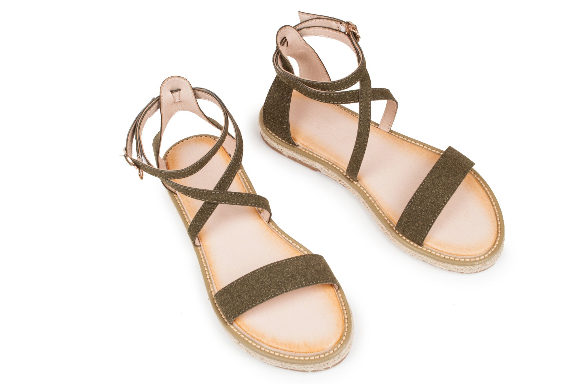 Haute Edition Women's Cross Strap Rome Sandals DAILYHAUTE