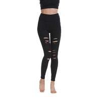 Haute Edition Women's Cutout Ripped High Waist Leggings With Tummy Control DAILYHAUTE