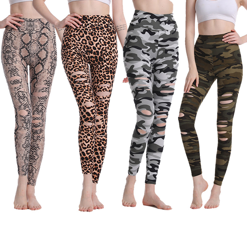 Haute Edition Women's Cutout Ripped High Waist Leggings With Tummy Control DAILYHAUTE