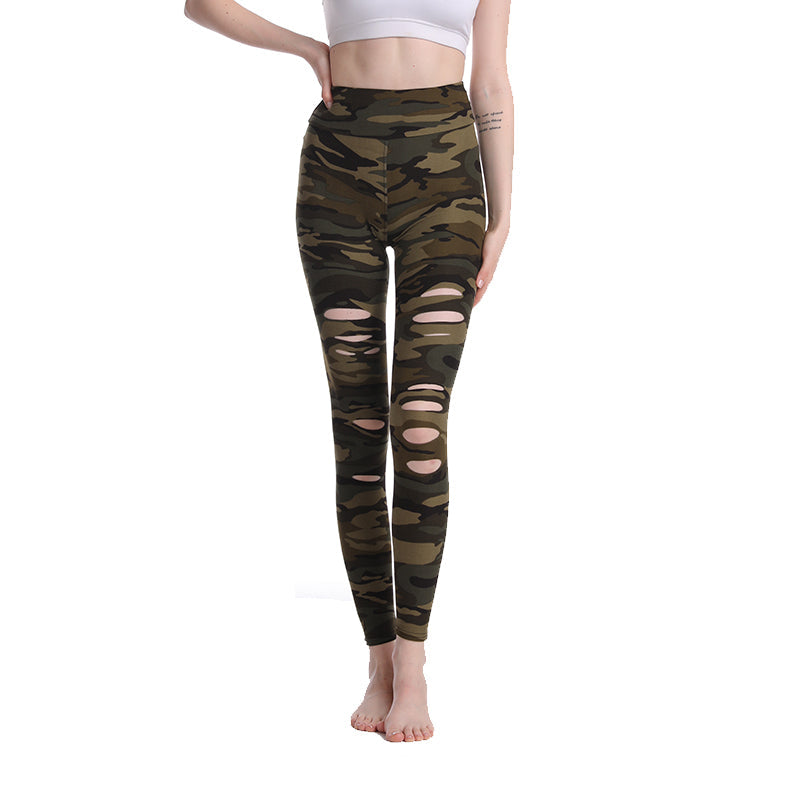 Haute Edition Women's Cutout Ripped High Waist Leggings With Tummy Control DAILYHAUTE