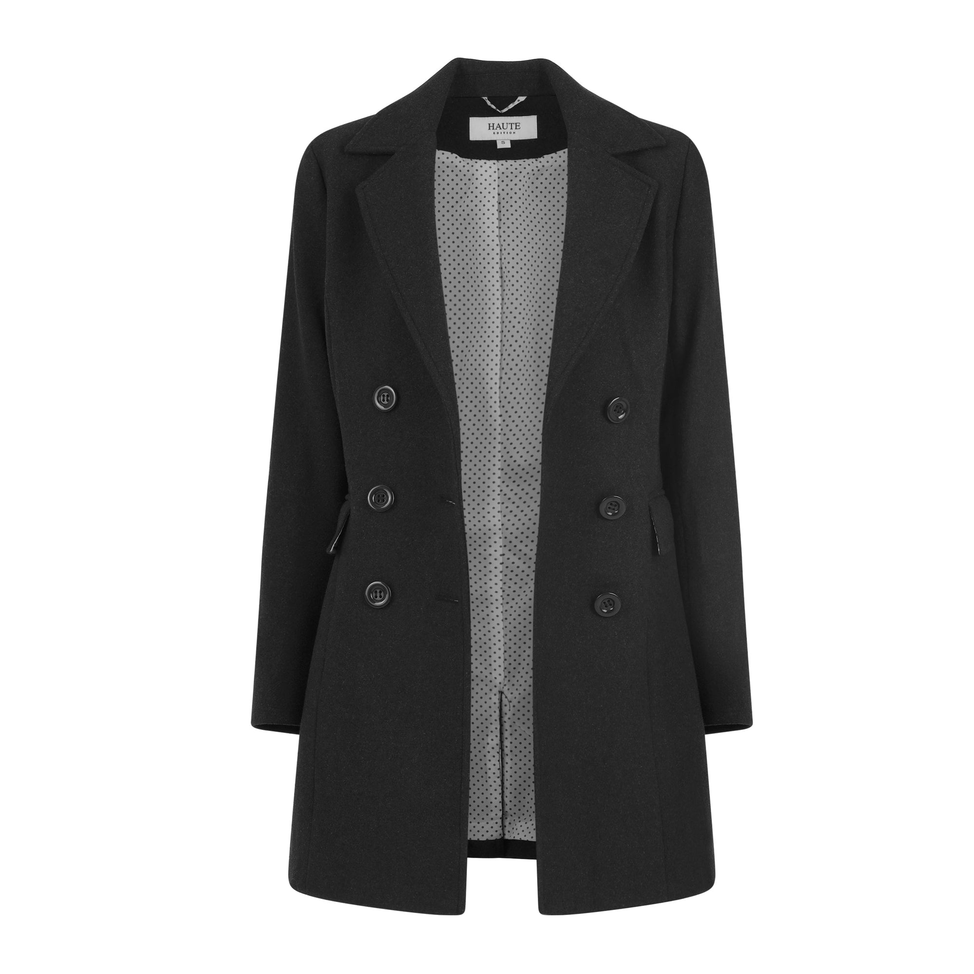 Ladies black pea coat online