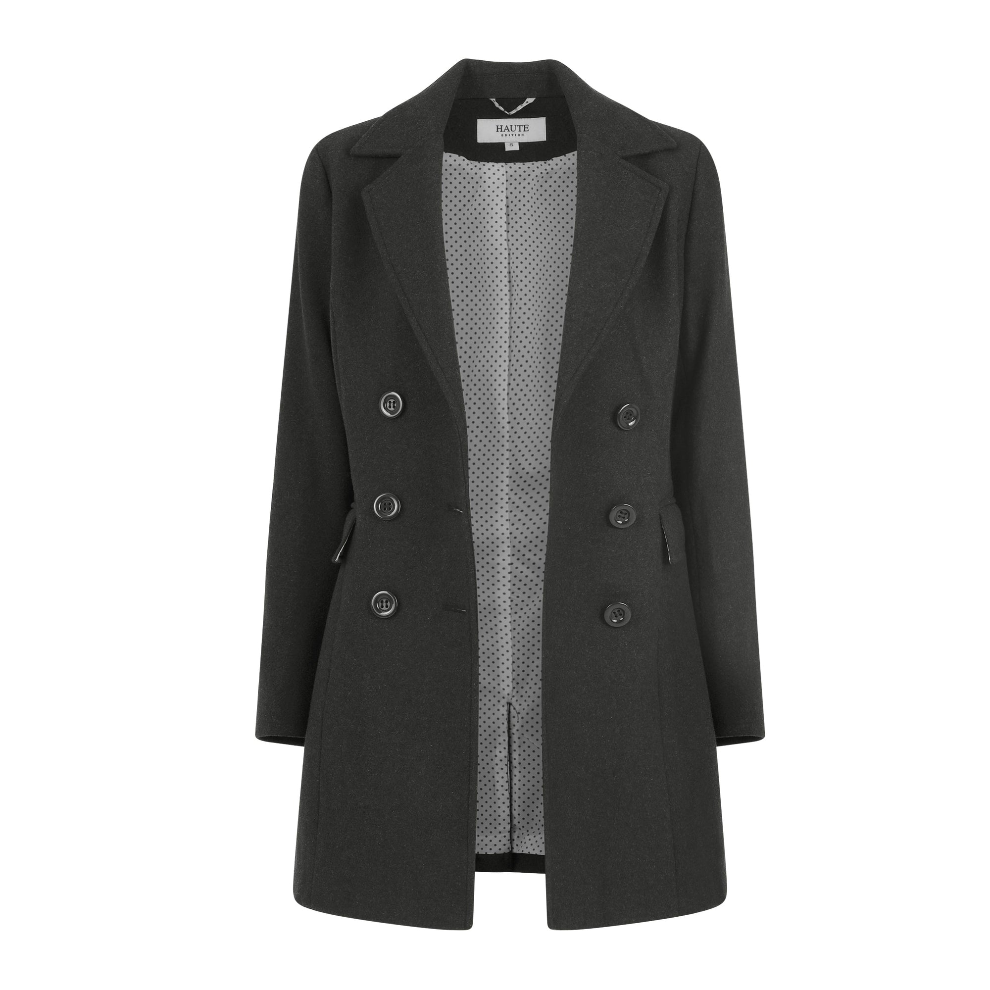 Haute Edition Women's Double Breasted Wool Blend Peacoat Daily Haute