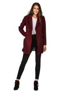 Haute Edition Women's Double Breasted Wool Blend Peacoat Daily Haute