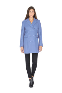 Haute Edition Women's Double Breasted Wool Blend Peacoat Daily Haute