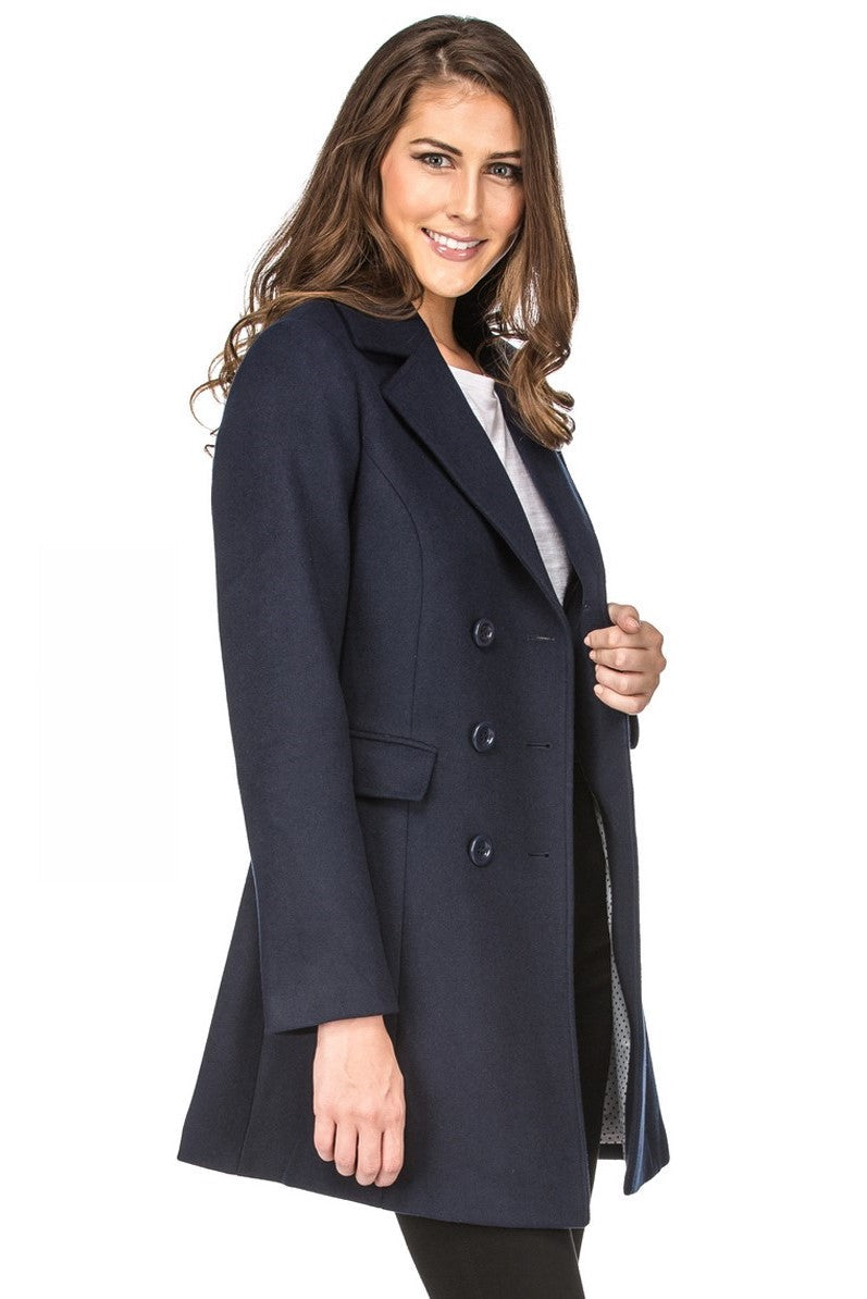 Haute Edition Women's Double Breasted Wool Blend Peacoat Daily Haute