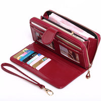 Haute Edition Women's Full Zip Wallet & Phone Holder With Wrist Strap Daily Haute