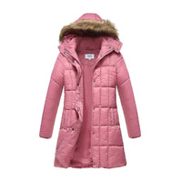 Haute Edition Women's Mid-Length Puffer Parka Coat with Faux Fur-lined Hood Daily Haute