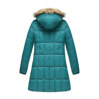 Haute Edition Women's Mid-Length Puffer Parka Coat with Faux Fur-lined Hood Daily Haute