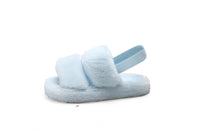 Haute Edition Women's Open Toe Furry House Slippers with Elastic Strap Daily Haute