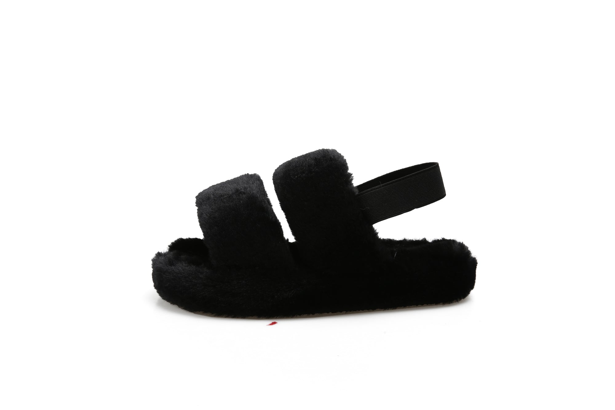 Haute Edition Women's Open Toe Furry House Slippers with Elastic Strap Daily Haute