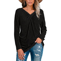 Haute Edition Women's Pleat Stitched V-Neck Tunic Top Daily Haute