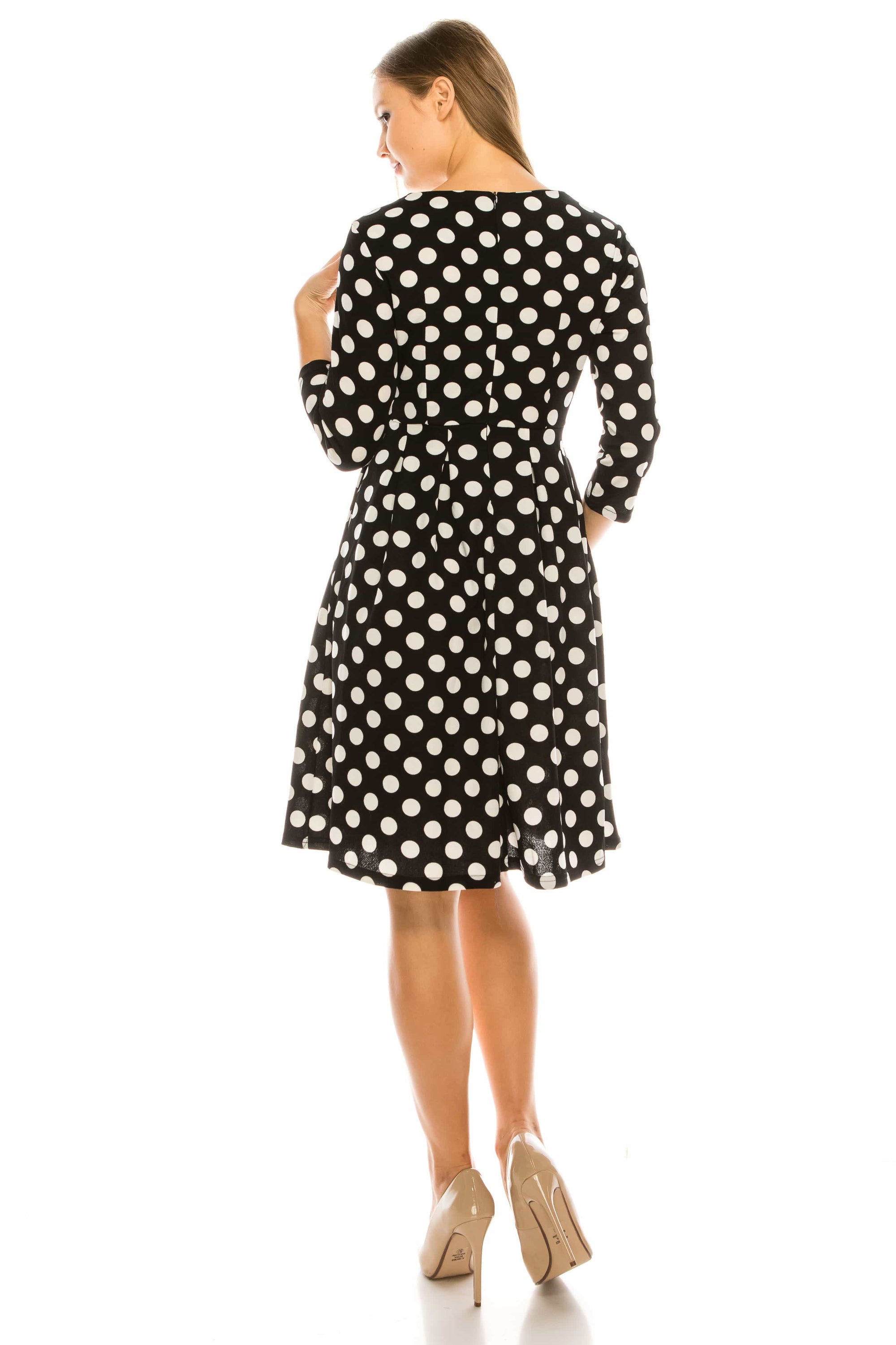 Haute Edition Women's Retro 3/4 Sleeve Party Dress with Pockets Daily Haute