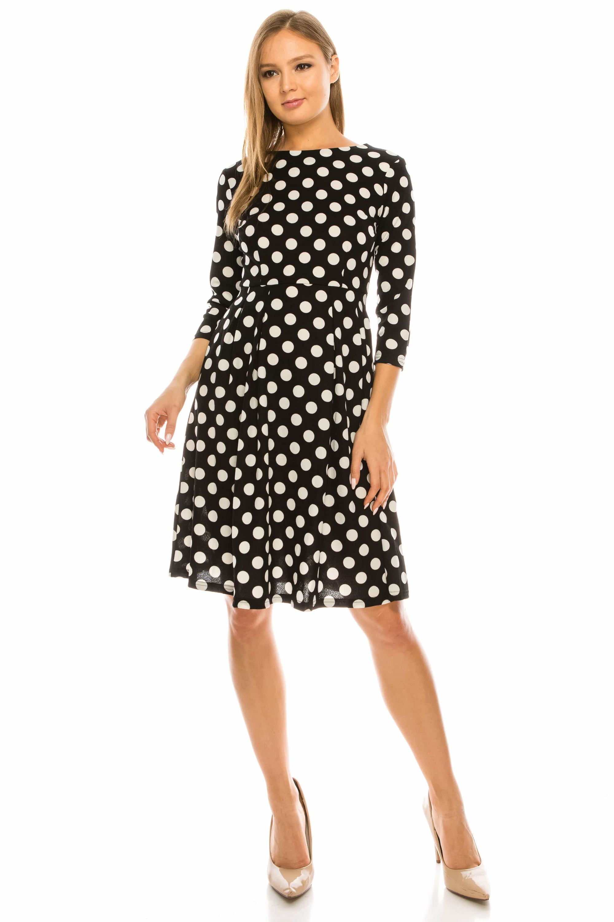 Haute Edition Women's Retro 3/4 Sleeve Party Dress with Pockets Daily Haute