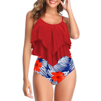 Haute Edition Women's Ruffle Tankini Two Piece Bikini Swimsuit Daily Haute