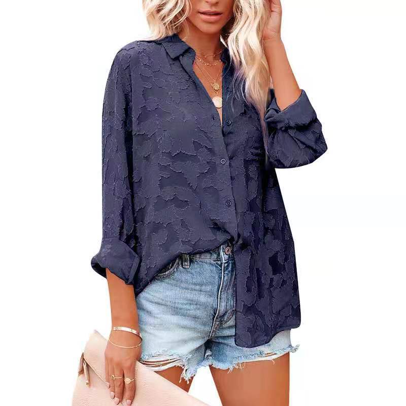 Haute Edition Women's Sheer Gauze Floral Pattern Button Down Daily Haute