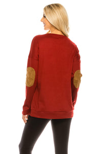 Haute Edition Women's Thanksgiving Tunic Elbow Patch Graphic Tees Daily Haute