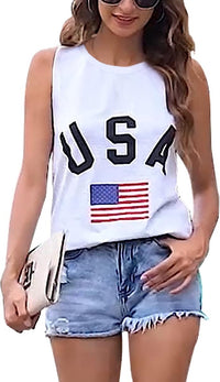 Haute Edition Women's USA American Flag 4th of July Casual Loose Fit Tops With Plus Daily Haute