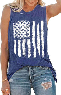 Haute Edition Women's USA American Flag 4th of July Casual Loose Fit Tops With Plus Daily Haute