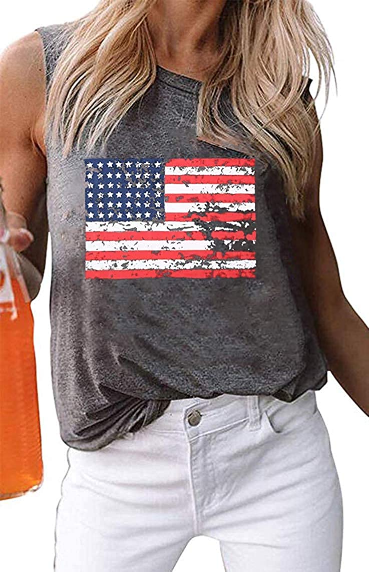 Haute Edition Women's USA American Flag 4th of July Casual Loose Fit Tops With Plus Daily Haute