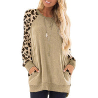 Haute Edition Women's Ultra Soft Long Sleeve Spring Pullover Leopard Raglan Sweatshirt Daily Haute