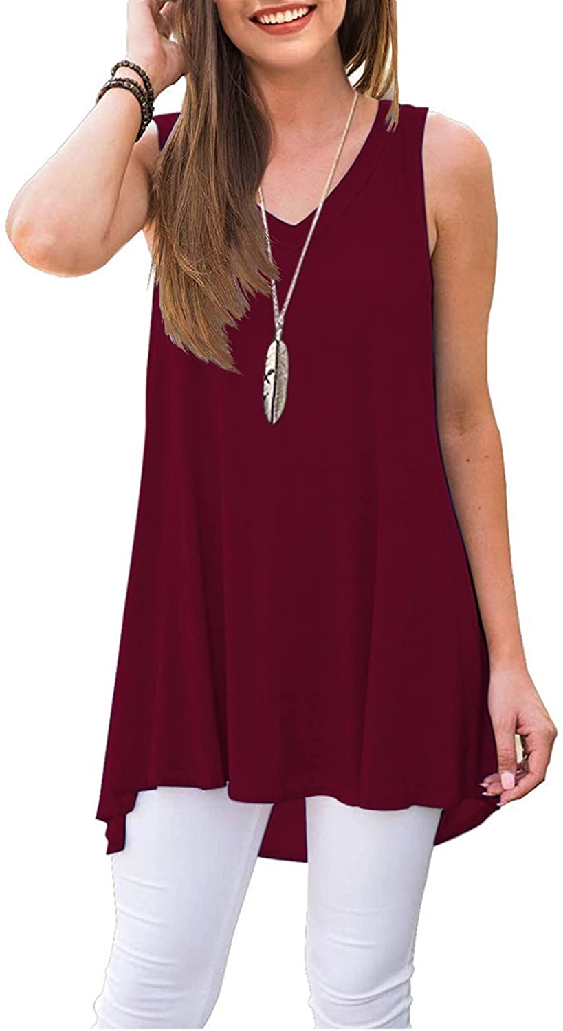 Haute Edition Women's V-Neck Tunic Length Long Tank Daily Haute