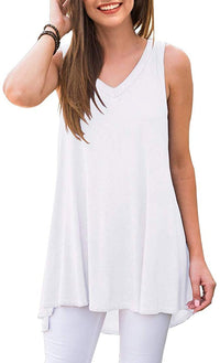 Haute Edition Women's V-Neck Tunic Length Long Tank Daily Haute