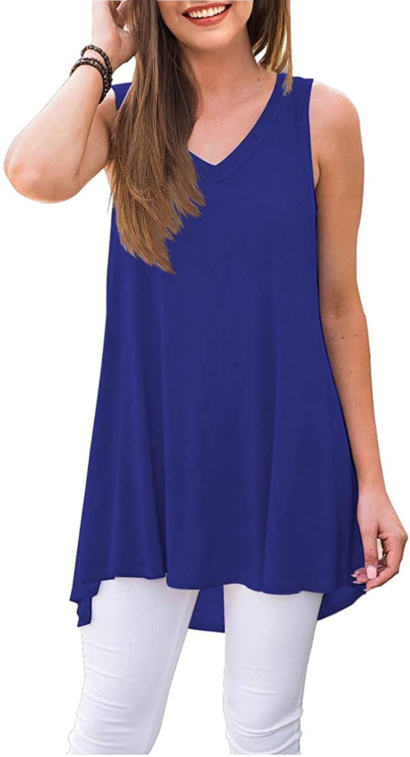 Haute Edition Women's V-Neck Tunic Length Long Tank Daily Haute