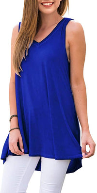 Haute Edition Women's V-Neck Tunic Length Long Tank Daily Haute