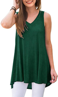 Haute Edition Women's V-Neck Tunic Length Long Tank Daily Haute