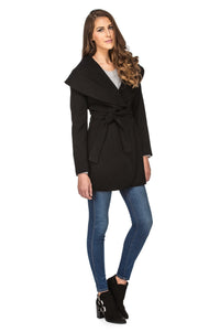 Haute Edition Women's Wool Blend Shawl Collar Wrap Coat Daily Haute