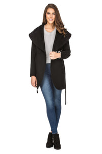 Haute Edition Women's Wool Blend Shawl Collar Wrap Coat Daily Haute