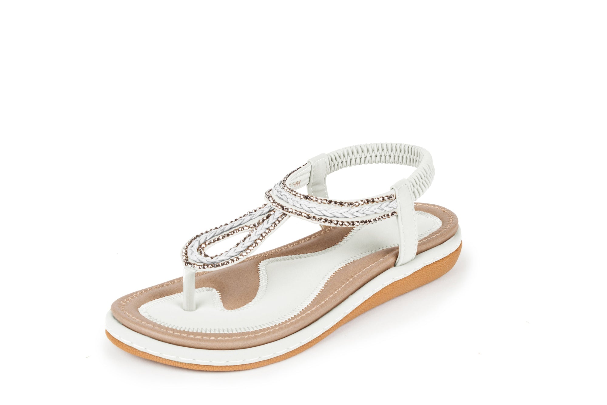 Haute editon Women's Crystal  Bohemian Beaded Comfort Sandals Daily Haute