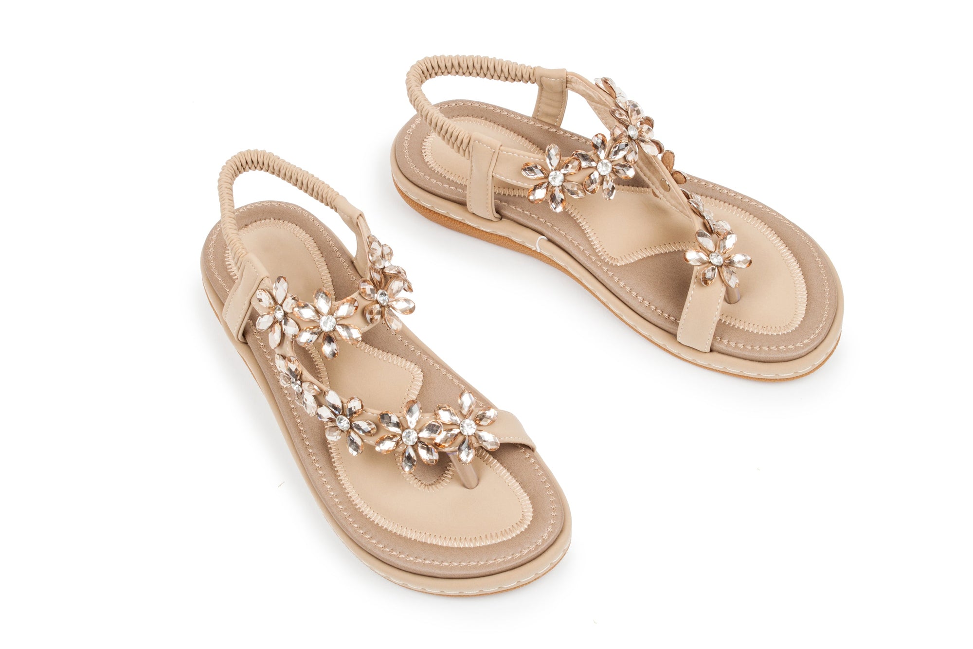 Haute editon Women's Crystal  Bohemian Beaded Comfort Sandals Daily Haute