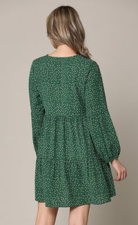 Made By Johnny Casual Flowy Swing Shift Long Sleeve Tiered Dress Daily Haute