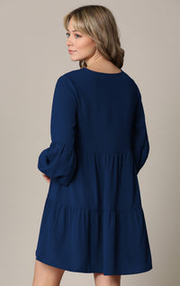 Made By Johnny Casual Flowy Swing Shift Long Sleeve Tiered Dress Daily Haute