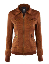 Made By Johnny MBJ Womens Faux Leather Motorcycle Jacket with Hoodie Daily Haute