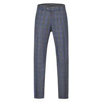 Men's 2-Piece Performance Stretch Double Breasted Blue Check Suit Daily Haute