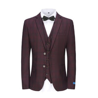 Men's 3-Piece Performance Stretch Slim Fit Check Suit Daily Haute