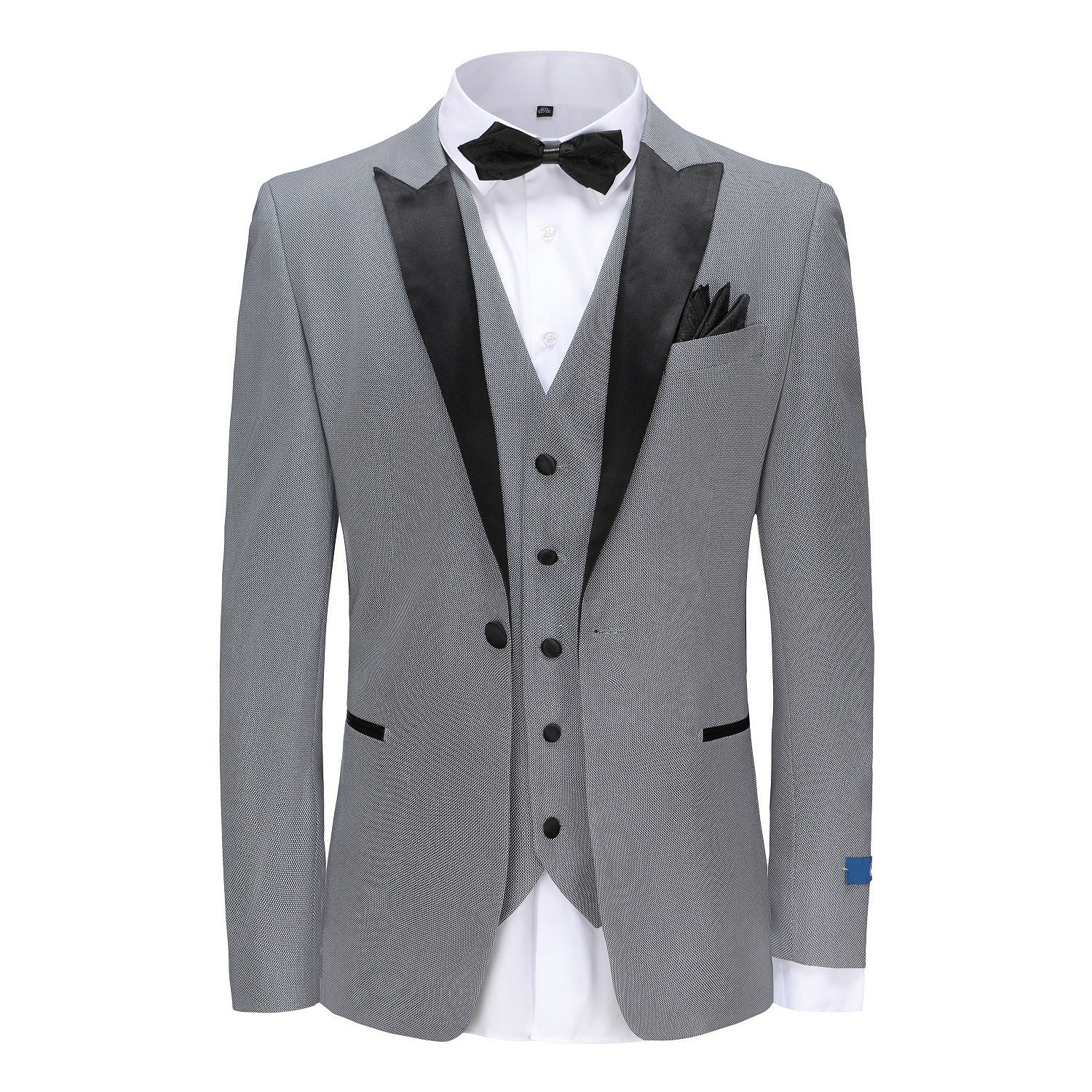 Men's 3PC Birdseye Peak Lapel Tuxedo Set Daily Haute