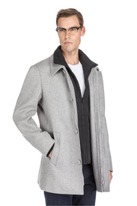 Men's Classic Fit Wool Blend Bibbed Topcoat Daily Haute